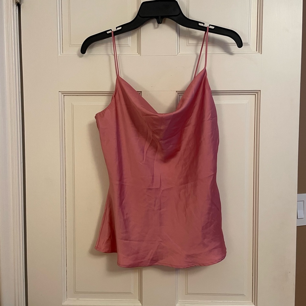 Zara Pink Satin Cowl Neck Camisole Top